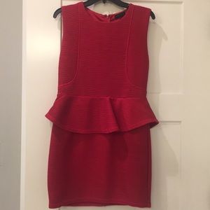 Red peplum mini dress